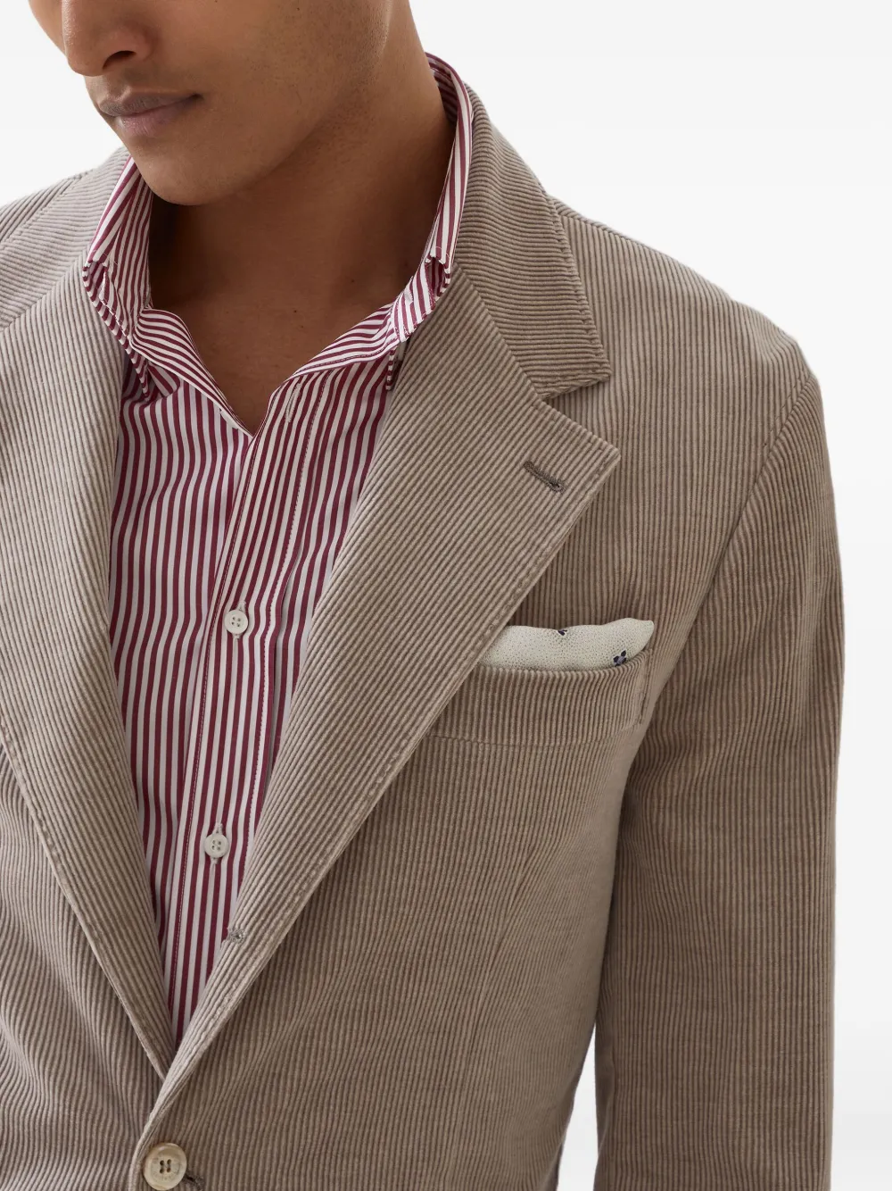 Brunello Cucinelli Ribfluwen blazer Bruin
