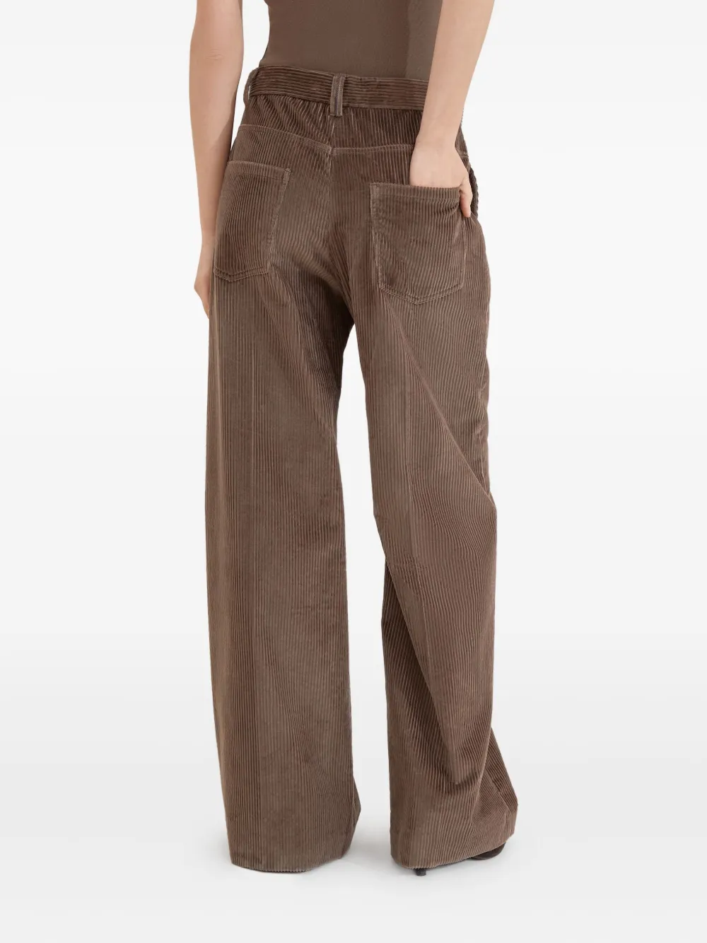 Brunello Cucinelli Ribfluwelen broek Bruin