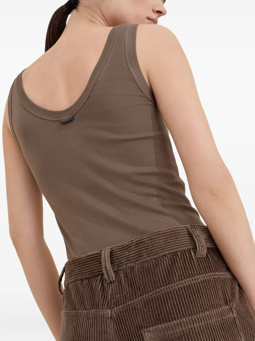 Brunello Cucinelli Ribfluwelen broek Bruin
