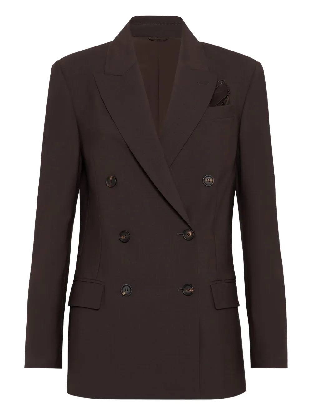 Brunello Cucinelli double-breasted tailored blazer | Brown | Image 1