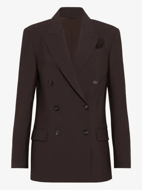 Brunello Cucinelli Blazer de alfaiataria com abotoamento duplo