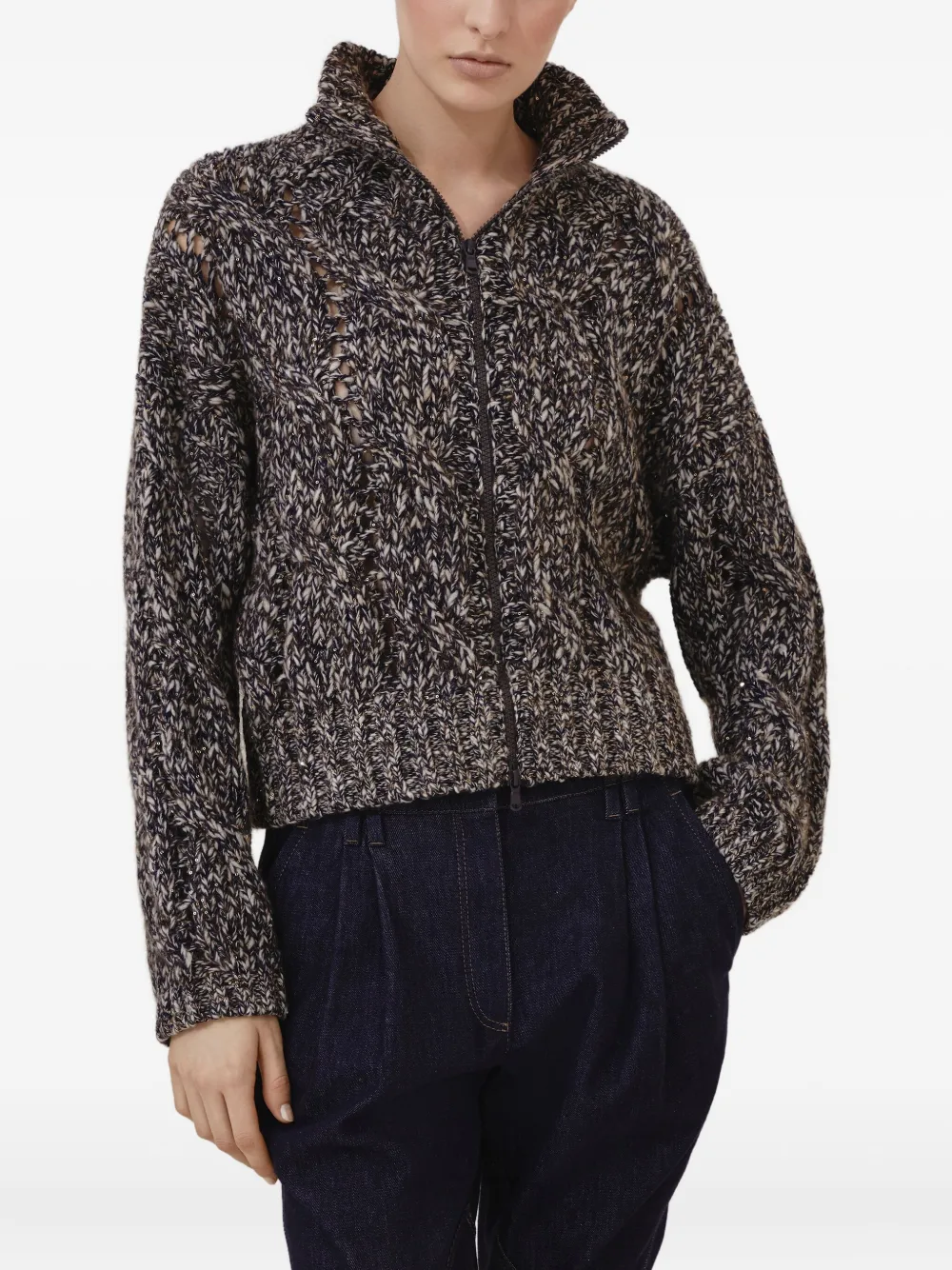 Brunello Cucinelli Dazzling chiné vest Beige