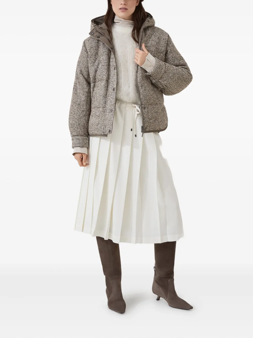 Brunello Cucinelli Midi-plooirok - Wit