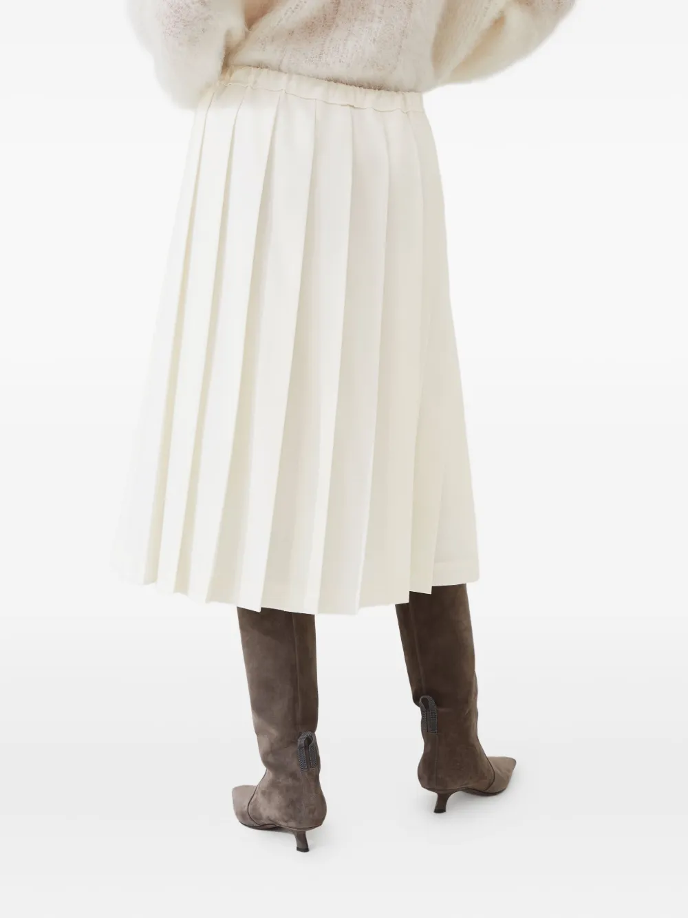 Brunello Cucinelli Midi-plooirok Wit