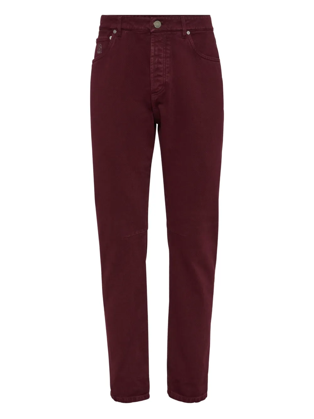 Brunello Cucinelli logo-patch jeans - レッド Brunello Cucinelli logo-patch jeans - レッド