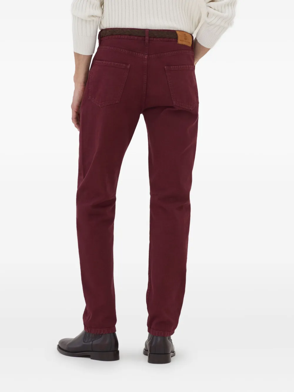 Brunello Cucinelli Jeans met logopatch Rood