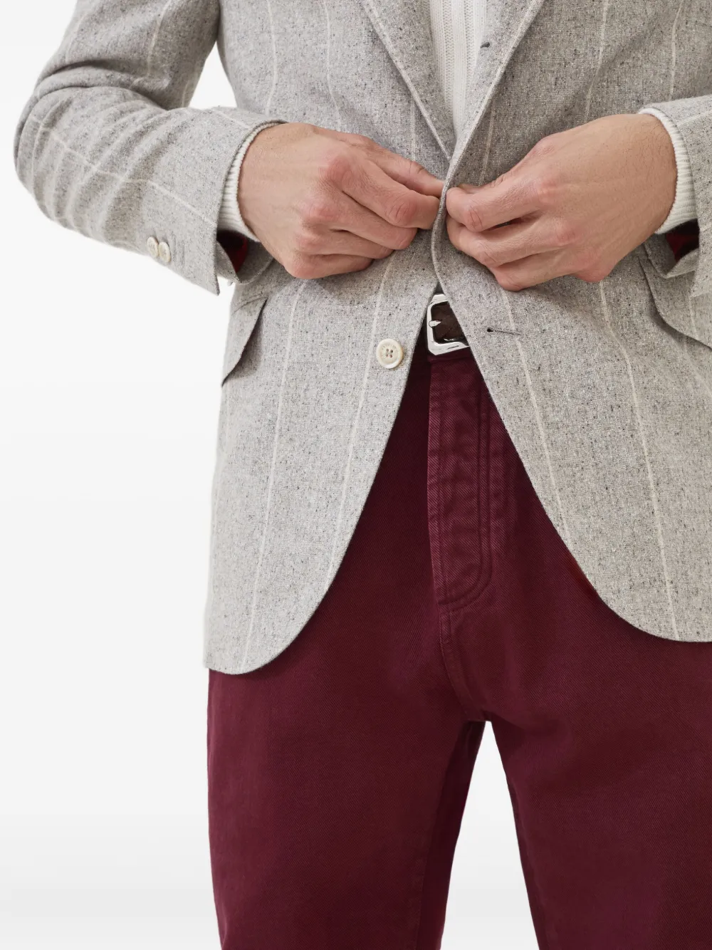 Brunello Cucinelli Jeans met logopatch Rood