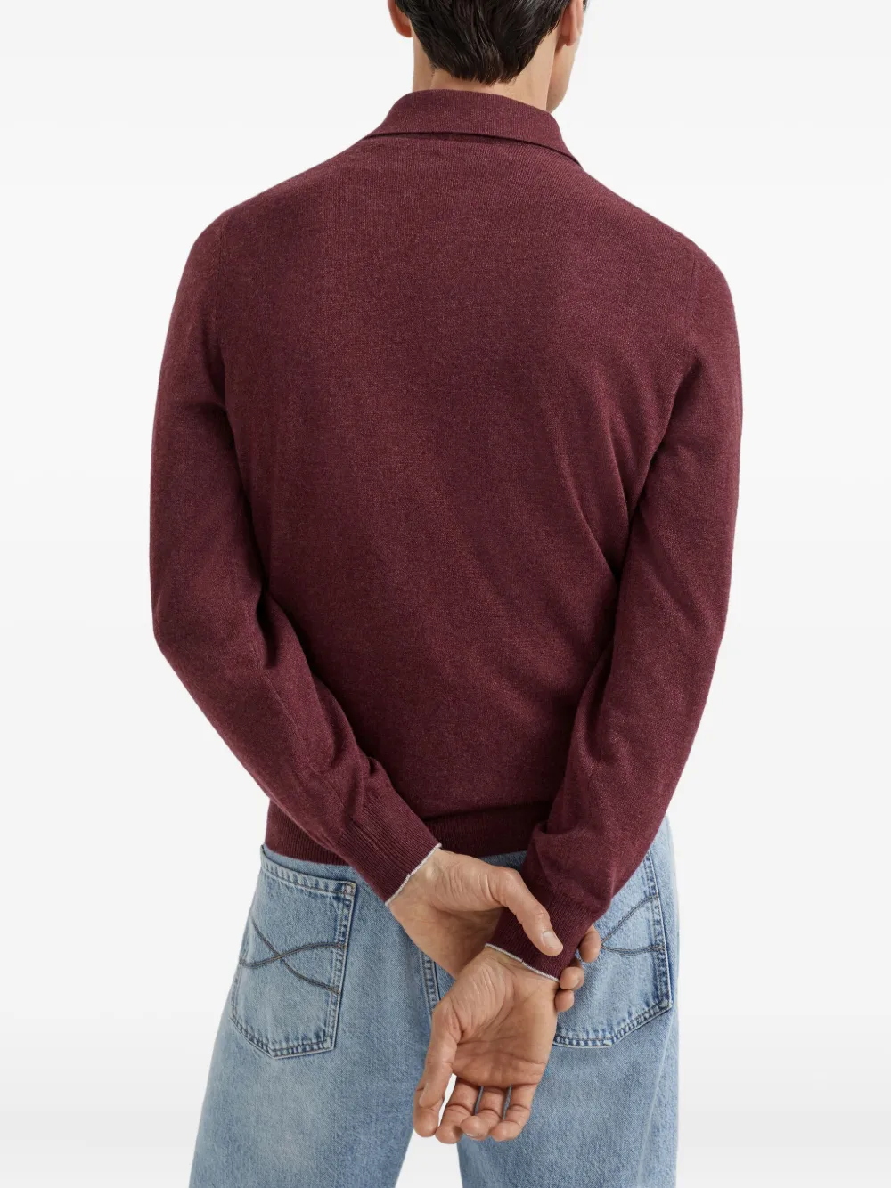 Brunello Cucinelli Gebreid poloshirt Rood