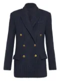 Brunello Cucinelli double-breasted textured blazer - Blue