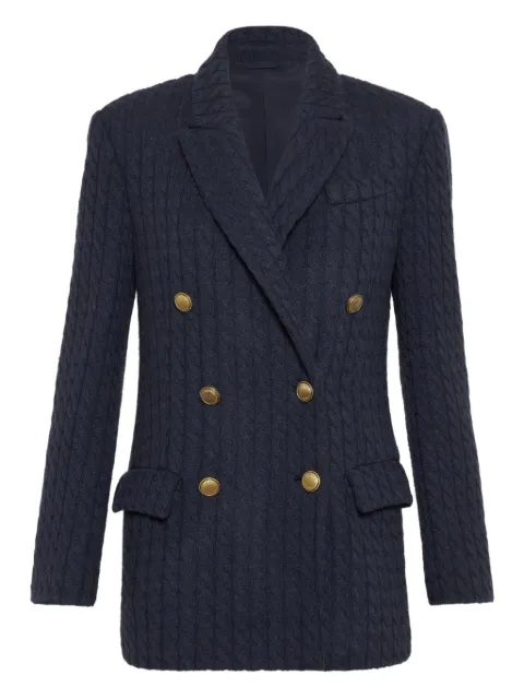 Brunello Cucinelli بليزر بصفي أزرار وملمس مميز