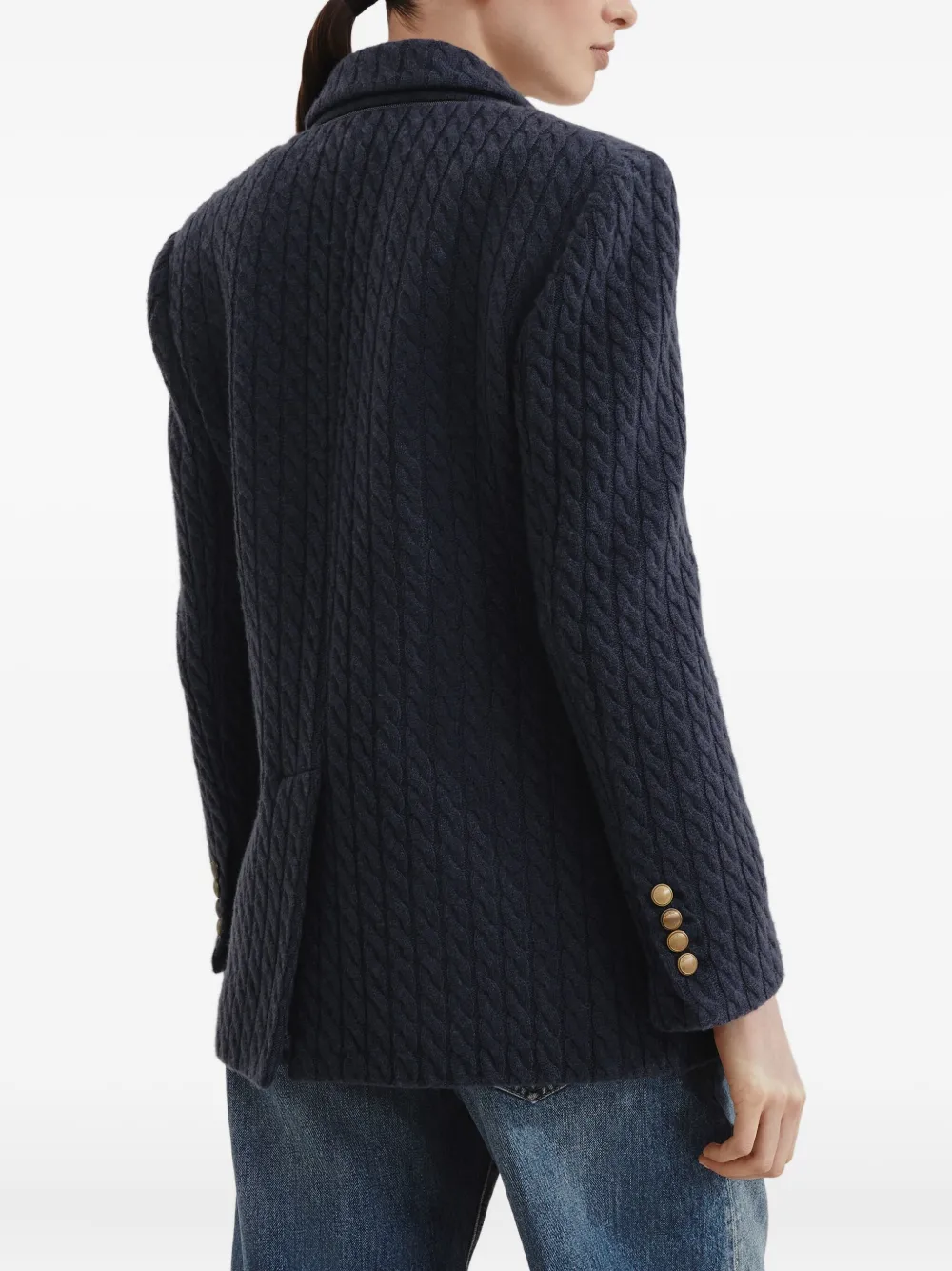 Brunello Cucinelli Blazer met dubbele rij knopen Blauw