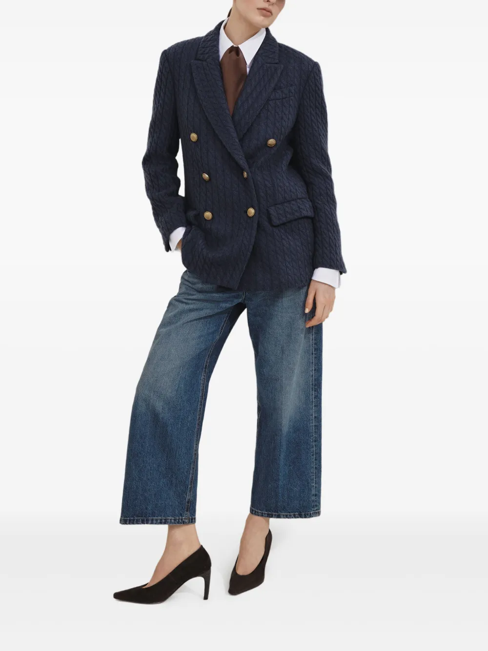 Brunello Cucinelli double-breasted textured blazer | Blazers | Image 2