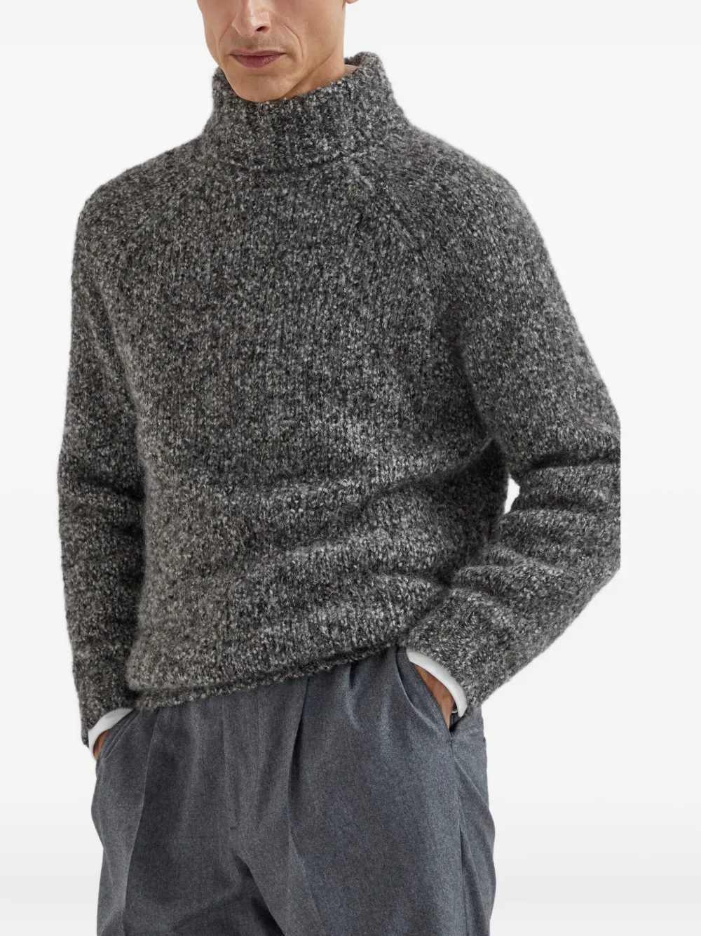 Brunello Cucinelli Trui met textuur Grijs