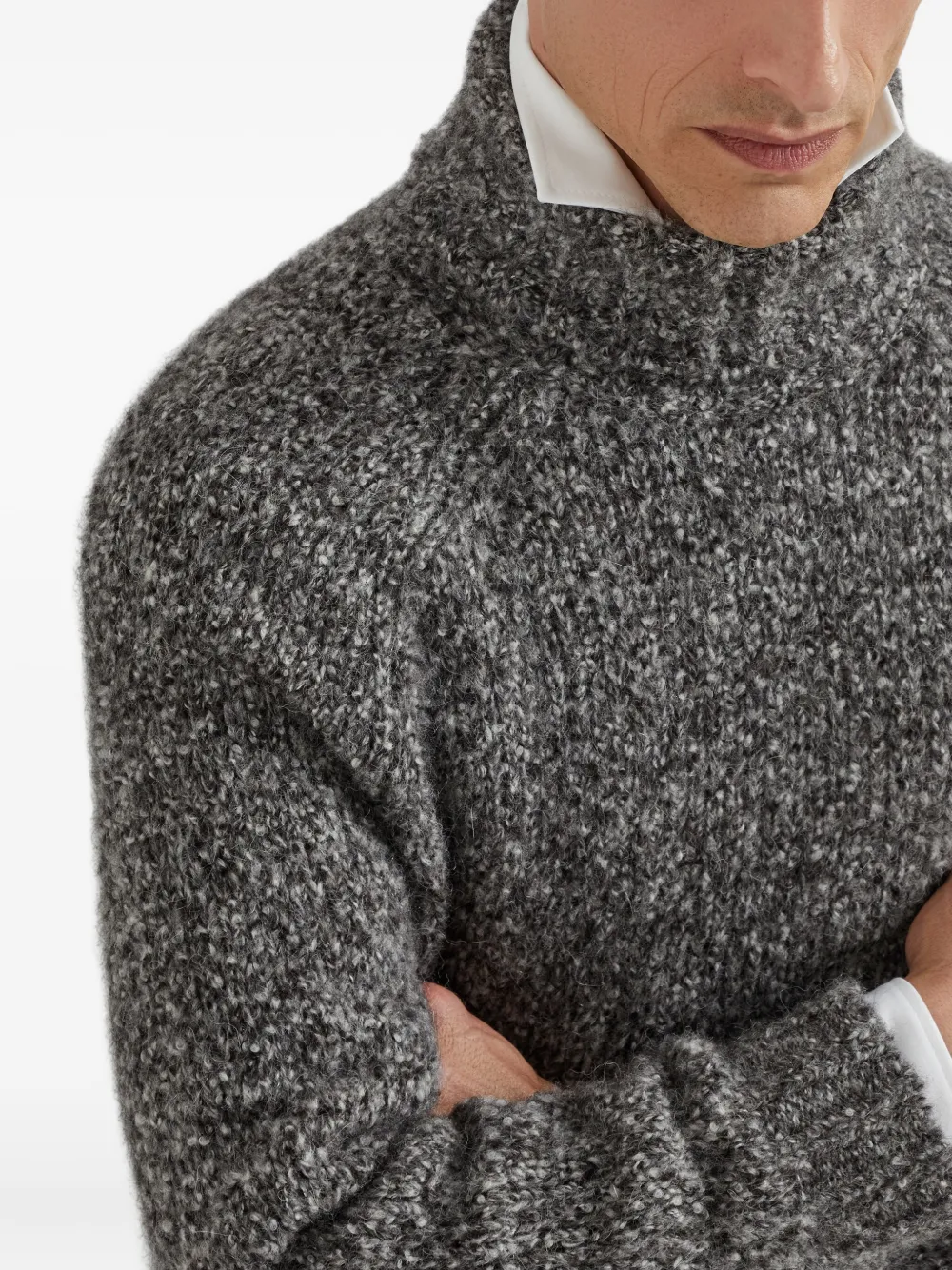 Brunello Cucinelli Trui met textuur Grijs