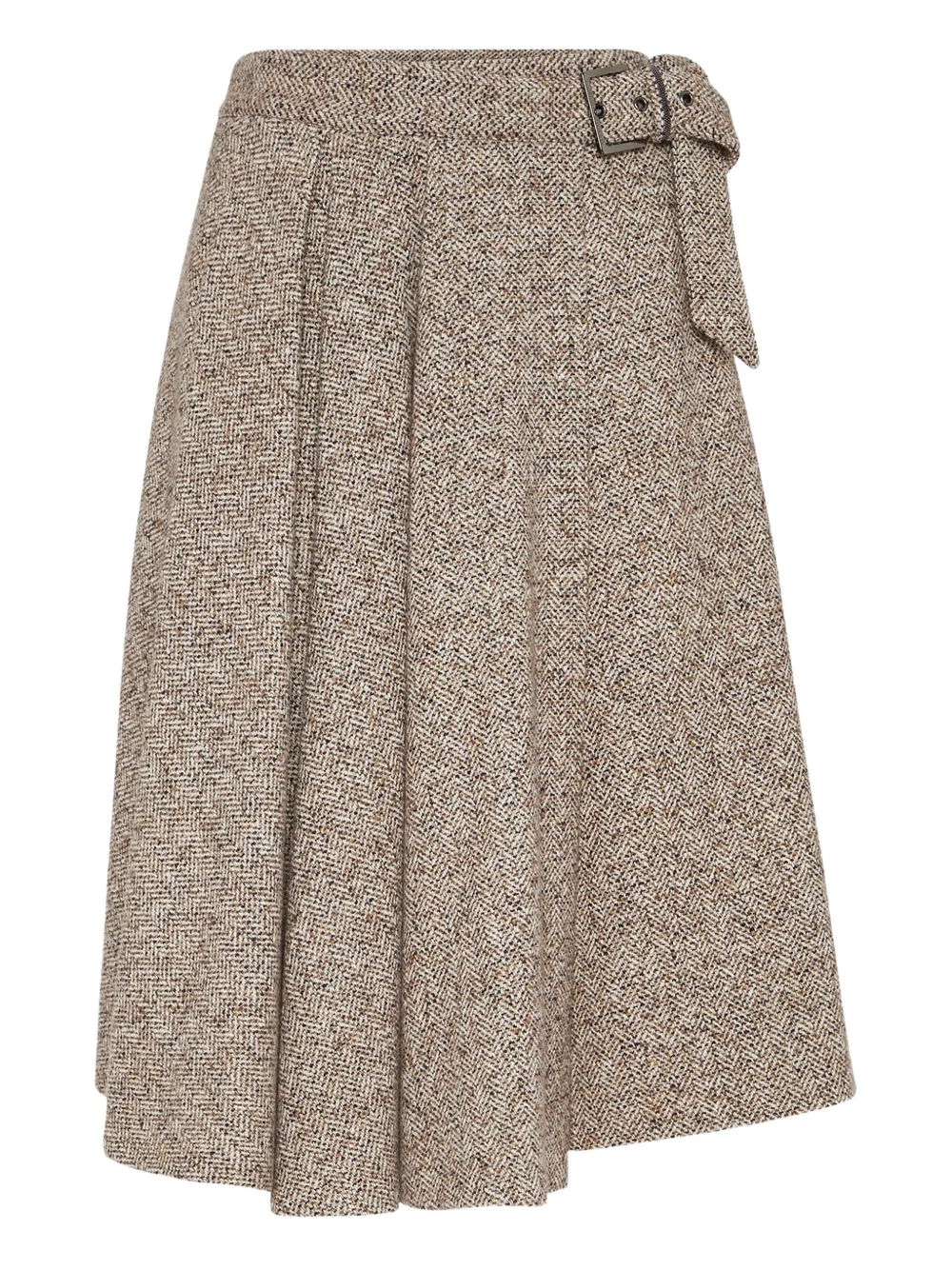 Brunello Cucinelli Plooirok met ceintuur Bruin