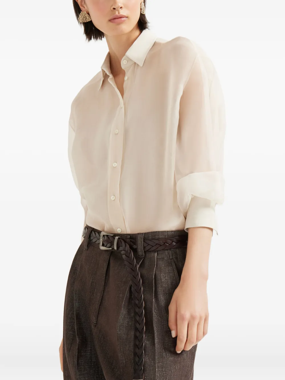 Brunello Cucinelli silk shirt Beige