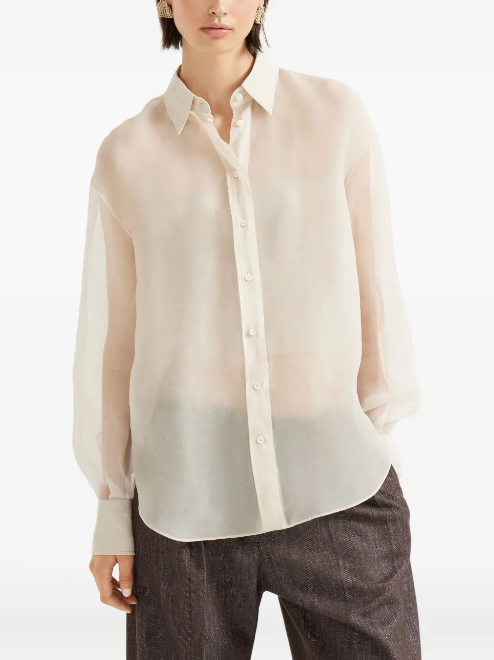 Brunello Cucinelli silk shirt Beige