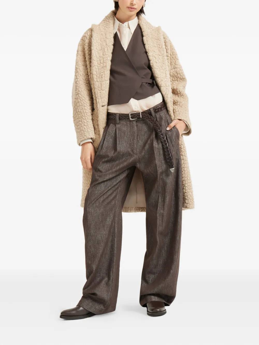 Brunello Cucinelli silk shirt Beige