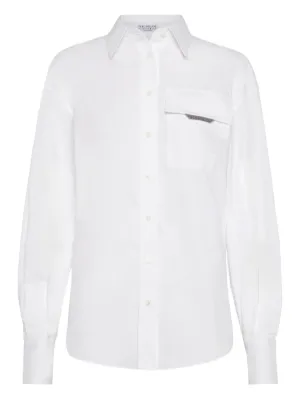 Brunello Cucinelli ハイカラーシャツ | ホワイト | FARFETCH JP