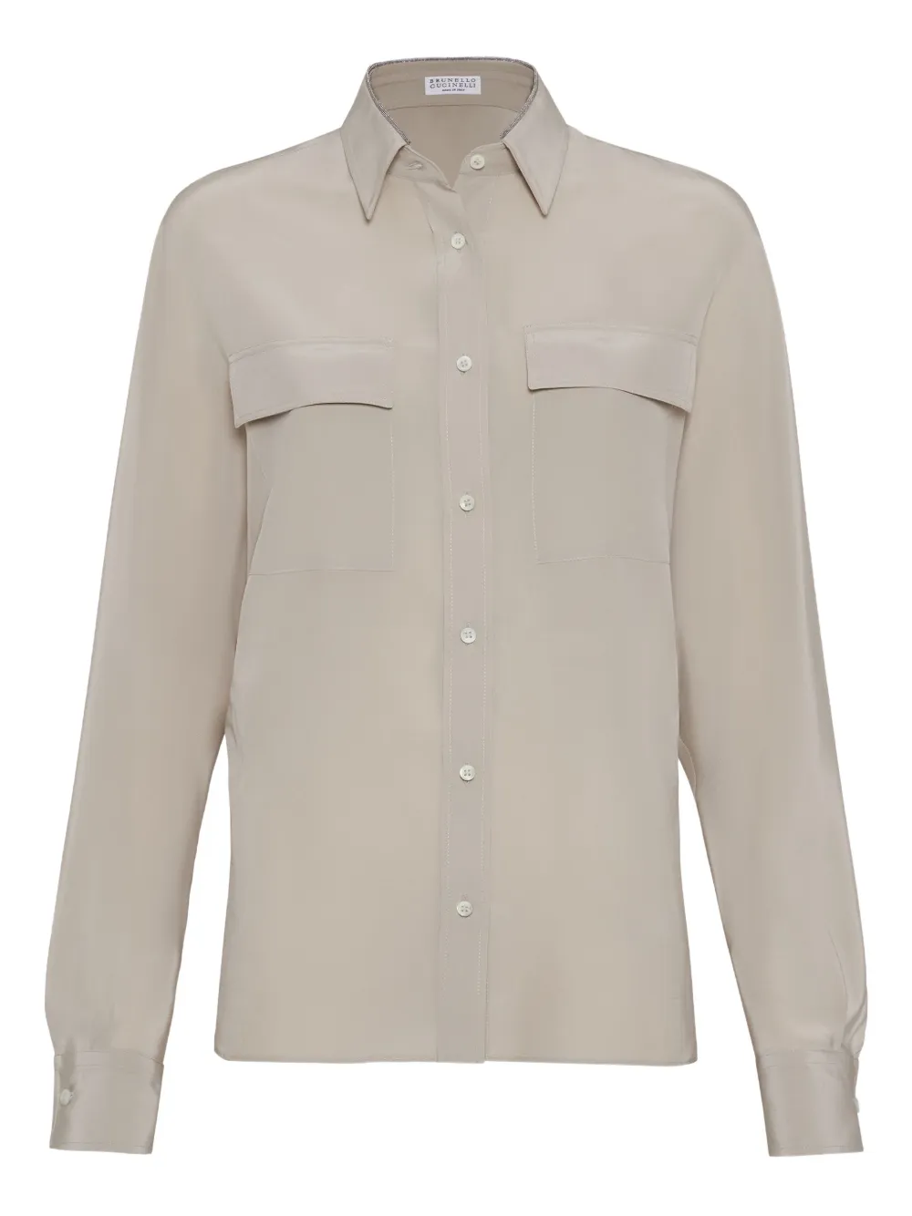 Brunello Cucinelli Crêpe de chine blouse Beige
