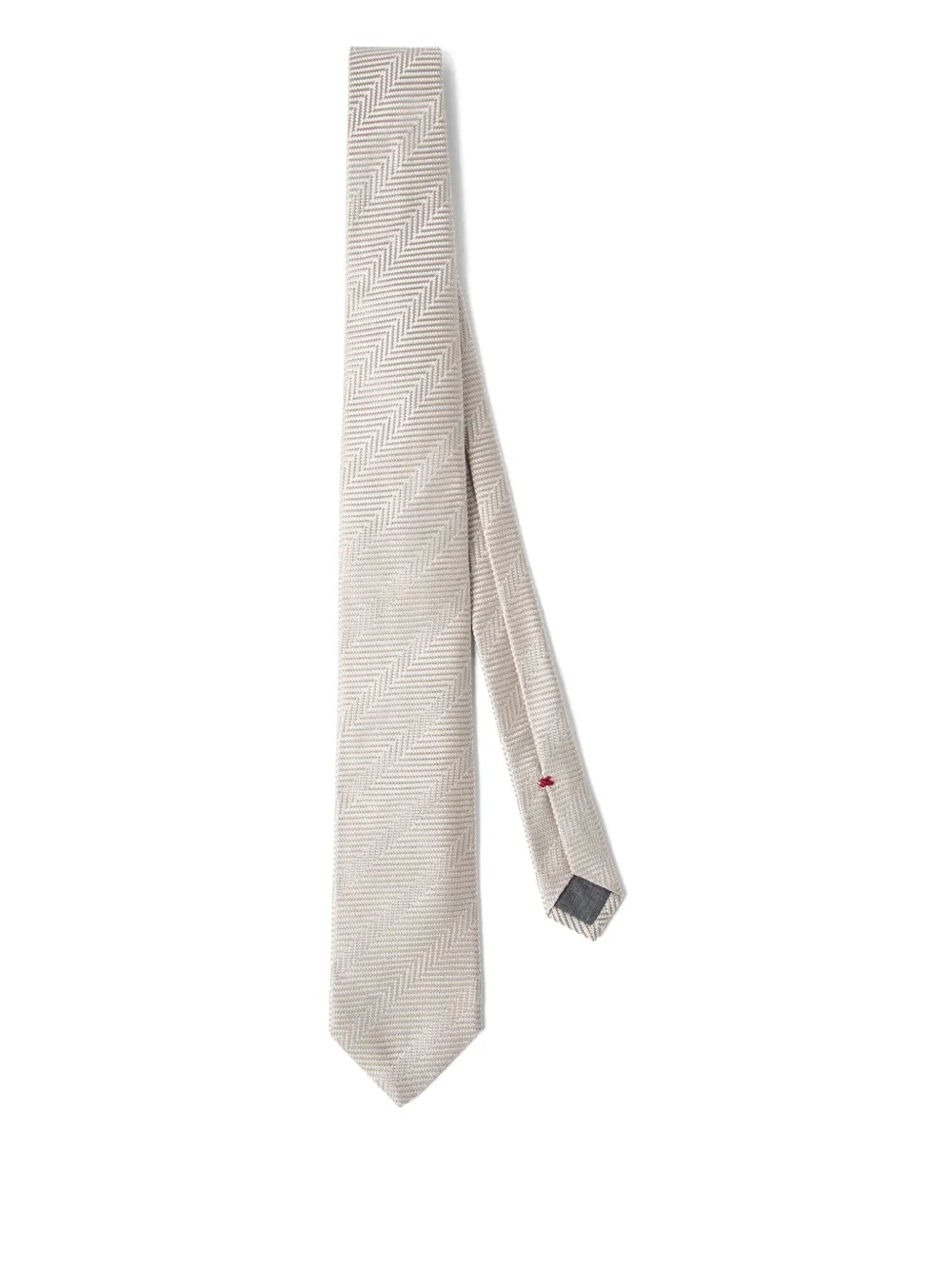 Brunello Cucinelli herringbone-patterned tie | Grey | Image 1