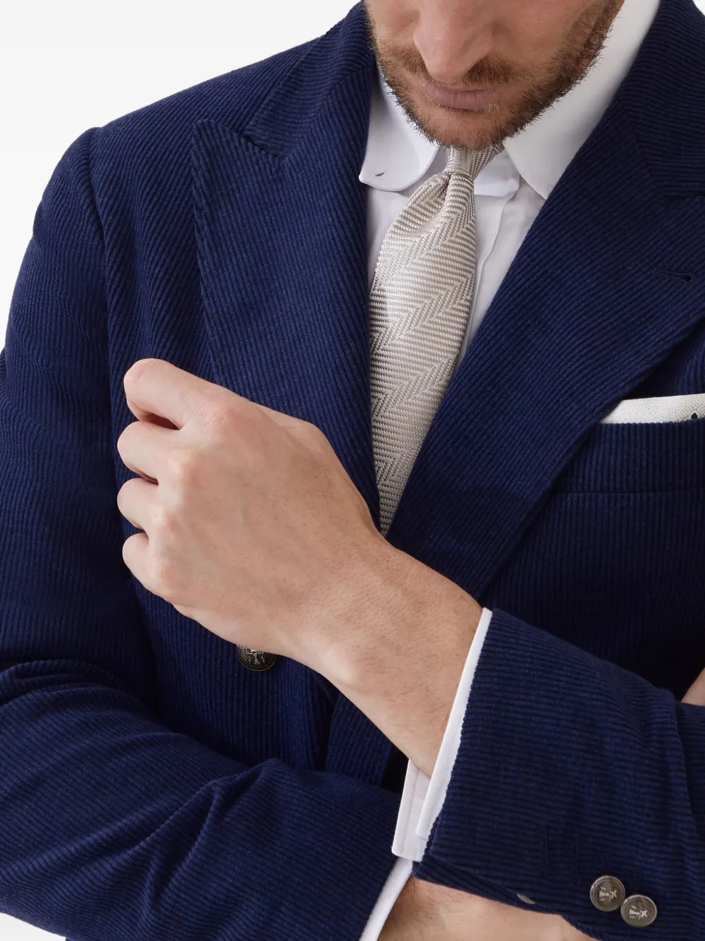 Brunello Cucinelli Stropdas met visgraatpatroon Grijs