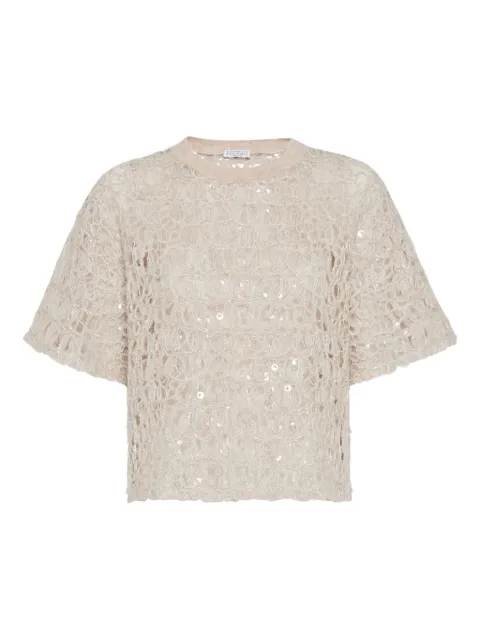 Brunello Cucinelli sequin-embellished T-shirt 