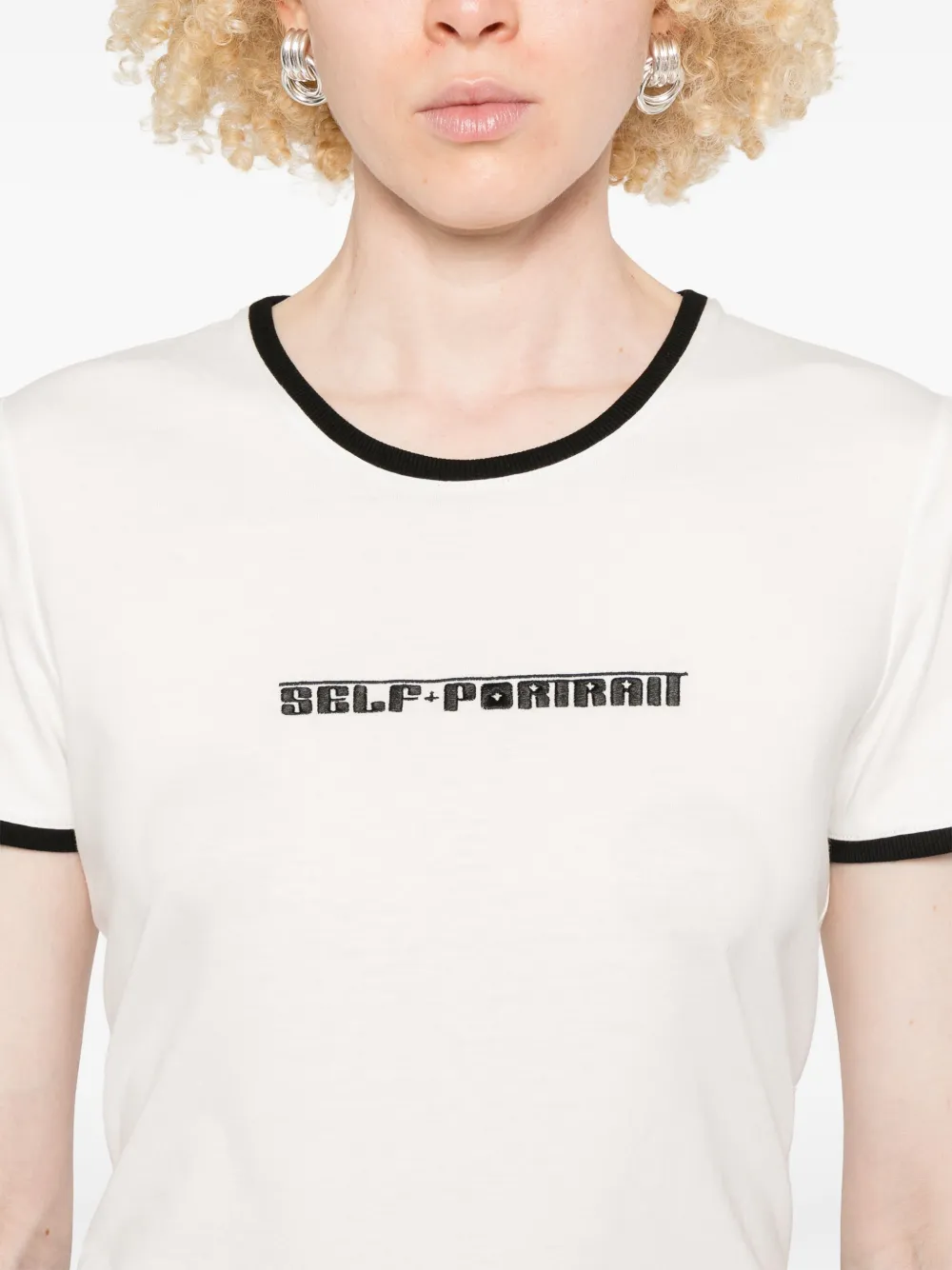 Self-Portrait Jersey T-shirt Wit