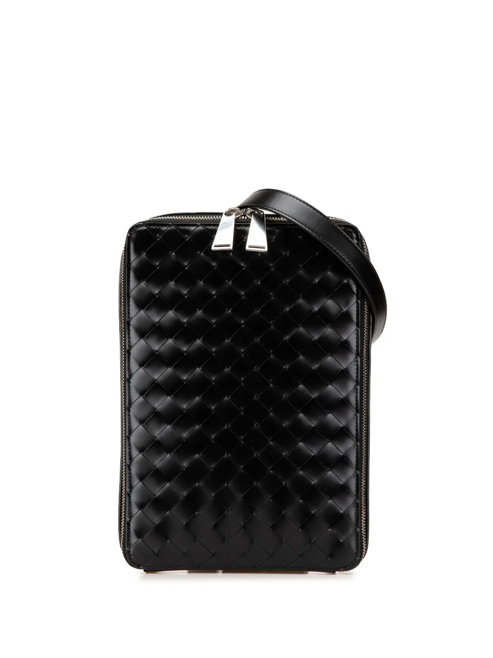 Bottega Veneta Pre-Owned 2012-2024 Nappa Intrecciato Zip Around crossbody bag | Black | Image 1