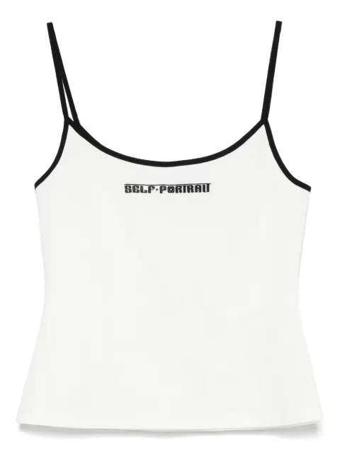Self-Portrait stretch-cotton tank top