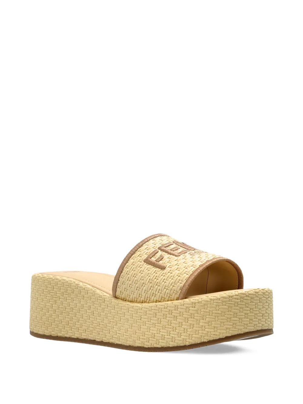 FENDI 60 mm slippers met plateauzool Beige