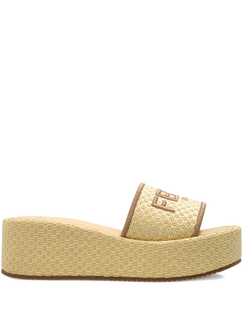 FENDI 60 mm slippers met plateauzool Beige