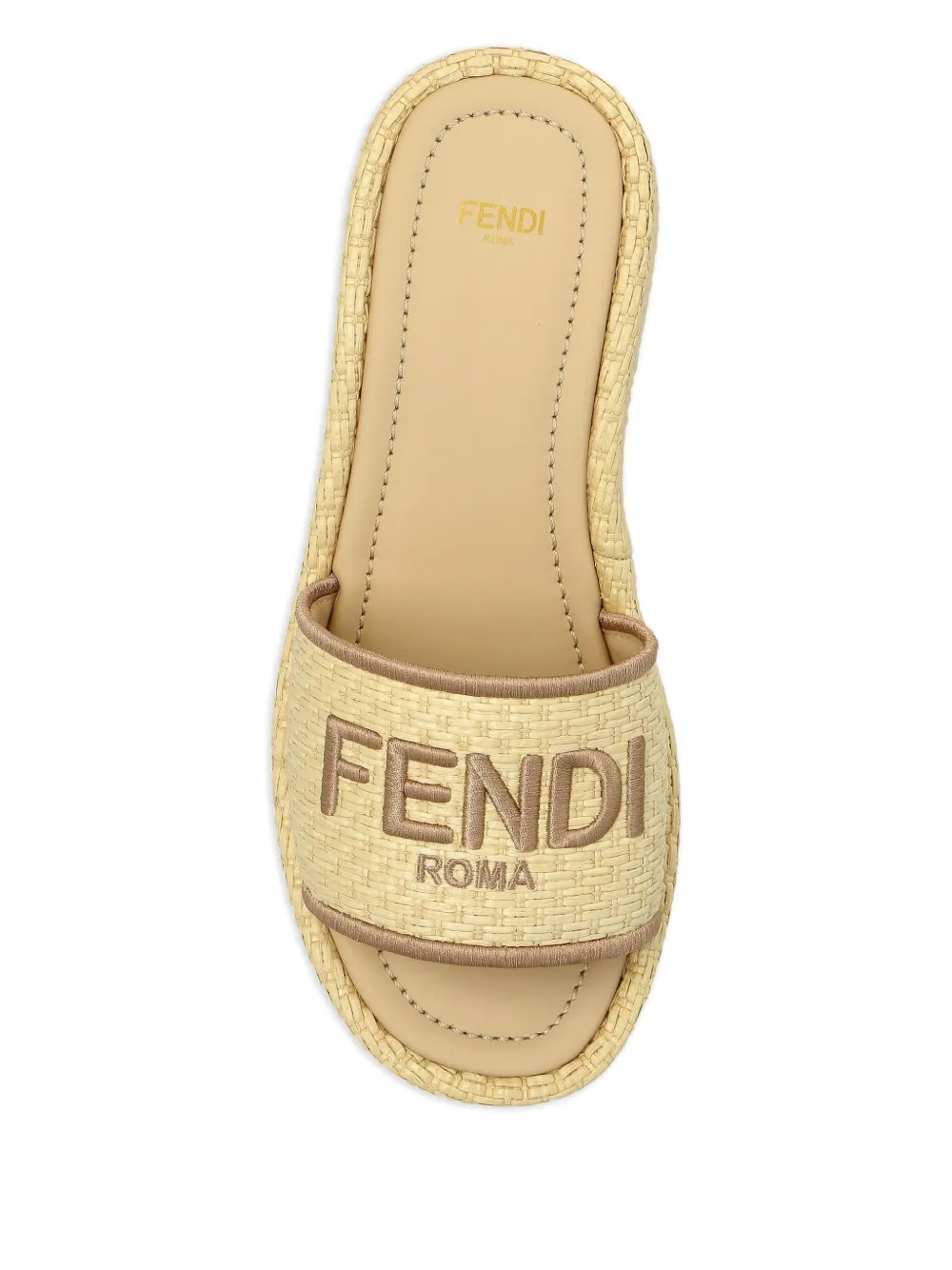 FENDI 60 mm slippers met plateauzool Beige
