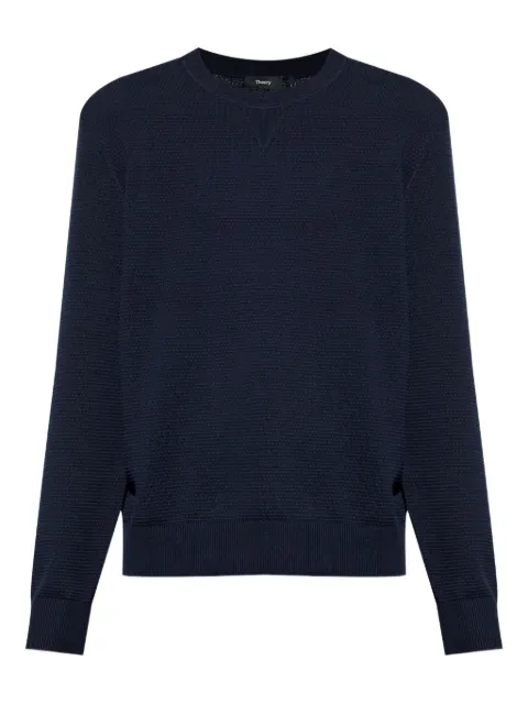 Theory textured crew-neck jumper