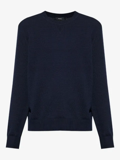 Theory textured crew-neck jumper