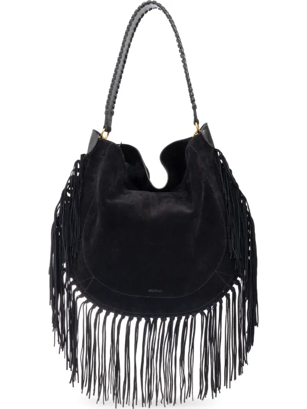 ISABEL MARANT Fringed Shoulder Bag Black FARFETCH JO
