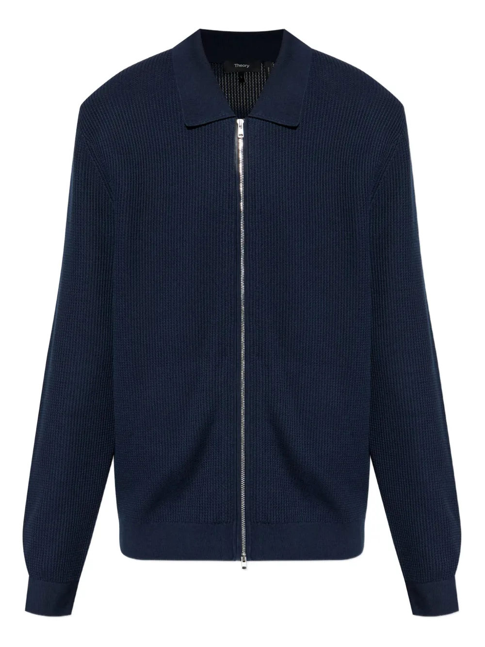 Theory ribbed zip-up cardigan | Blue | Image 1