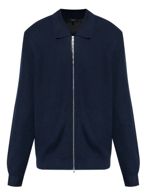 Theory cardigan nervurée à fermeture zippée