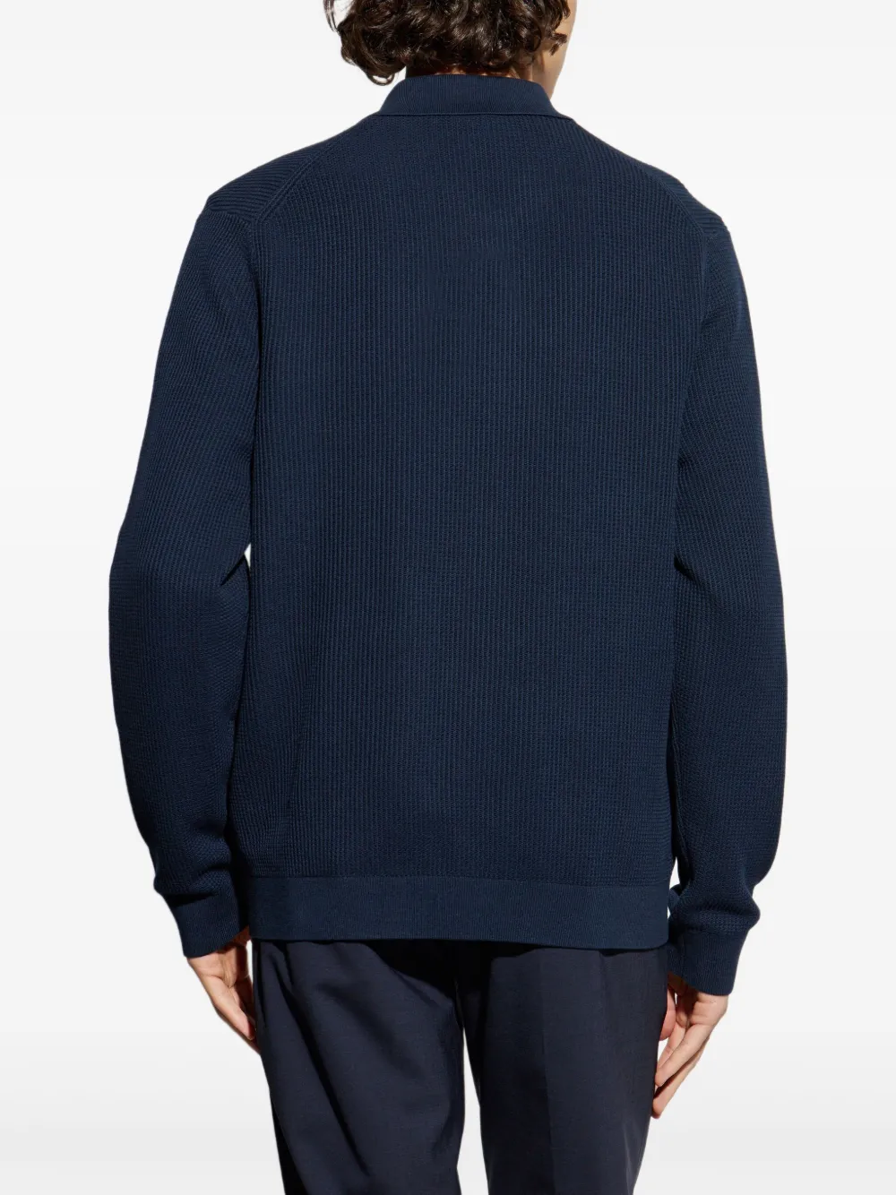 Theory Geribbeld vest met rits Blauw