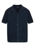 Theory textured short-sleeve cardigan - Blue