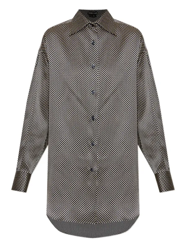 Tom Ford Polka Dot Long-sleeve Shirt in Black