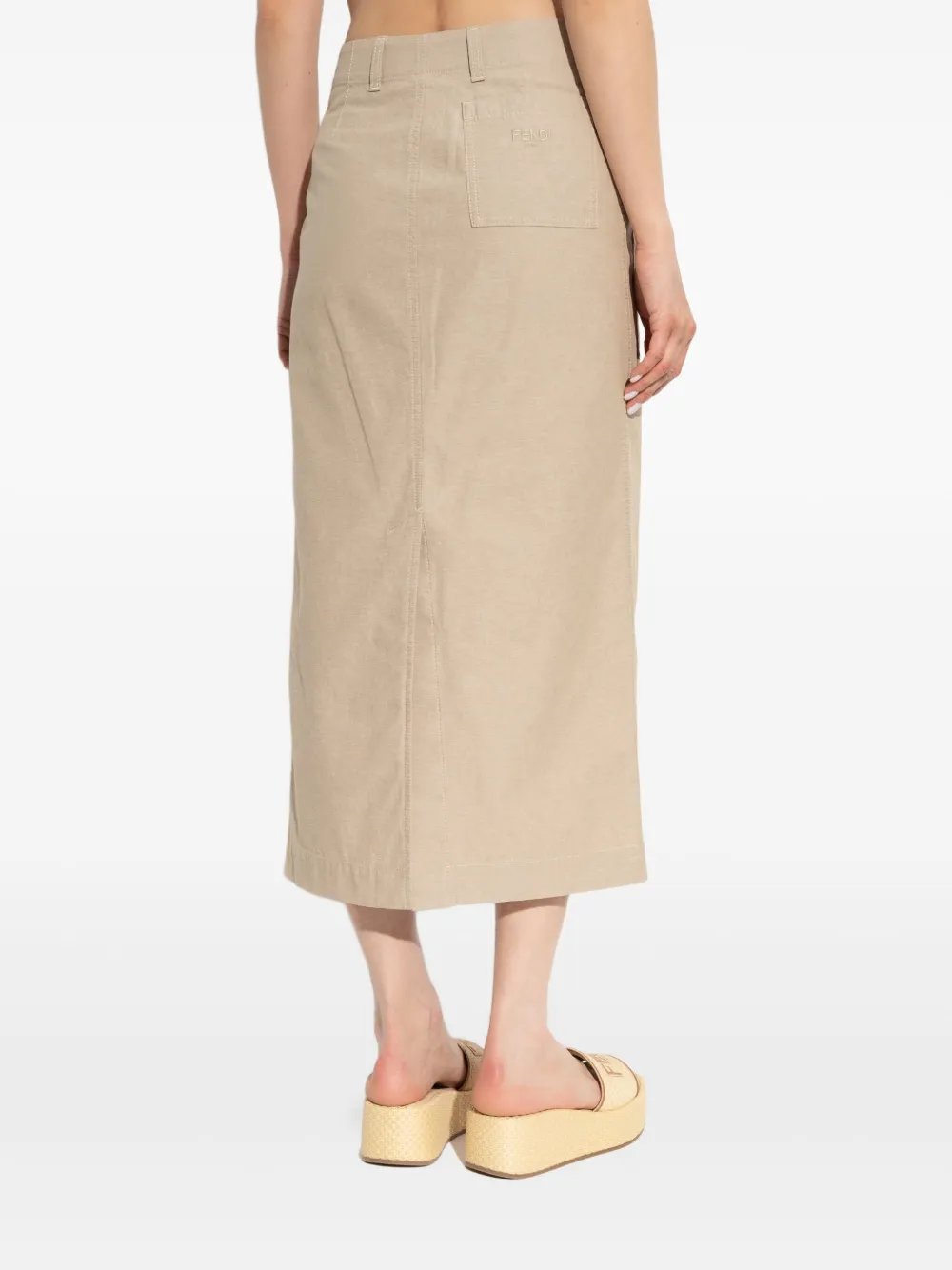 FENDI Katoenen midi-rok Beige
