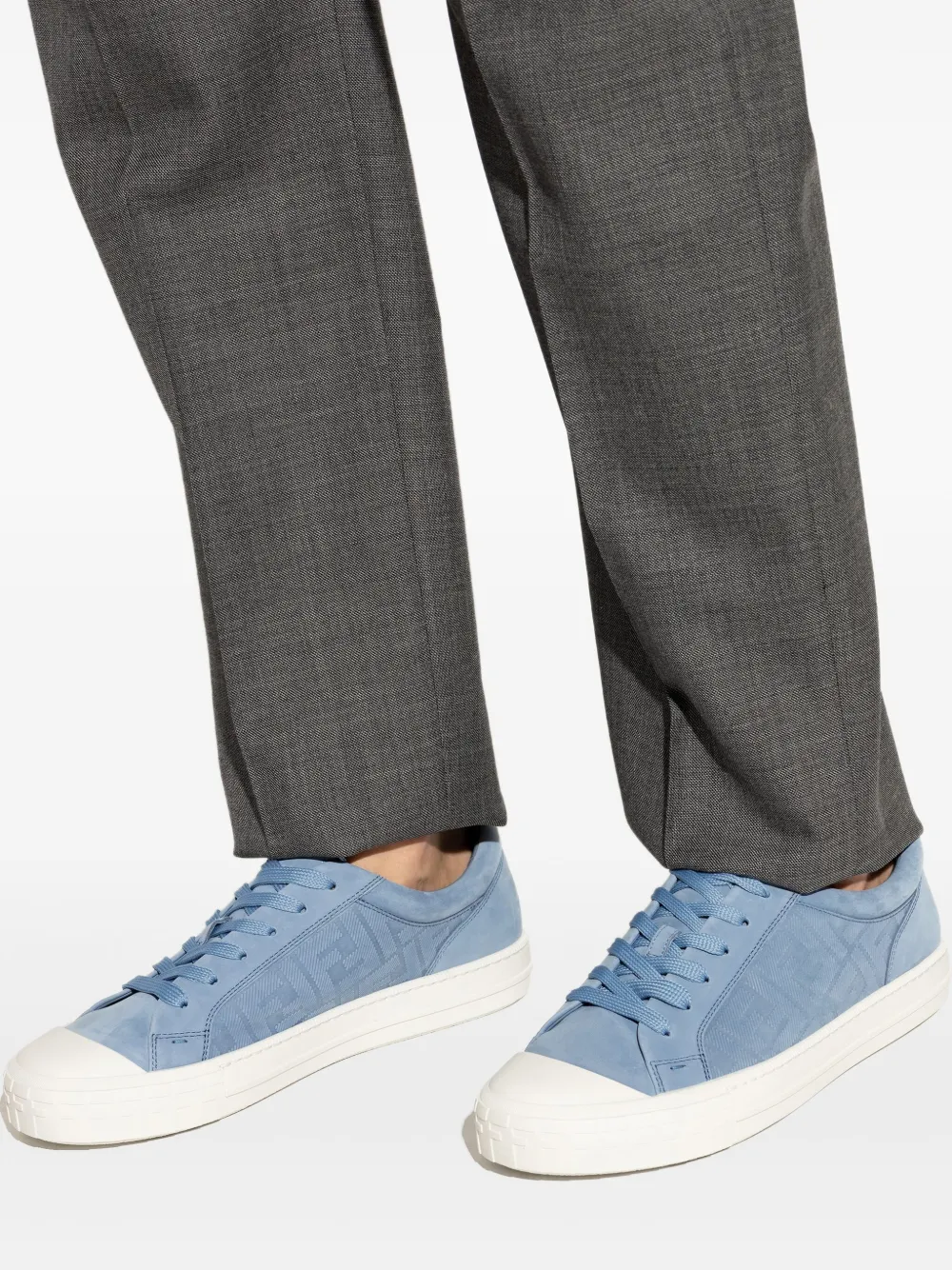 FENDI Domino low-top sneakers met textuur Blauw