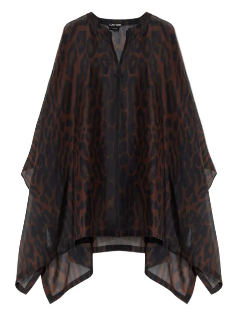 TOM FORD vestido de playa con estampado de leopardo
