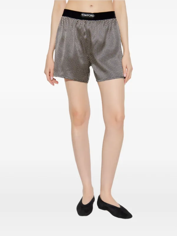 【関税＆送料込み】Tom Ford Short Pants With Polka Dot Prin TOM FORD polka-dot Lounge Shorts | Black | FARFETCH