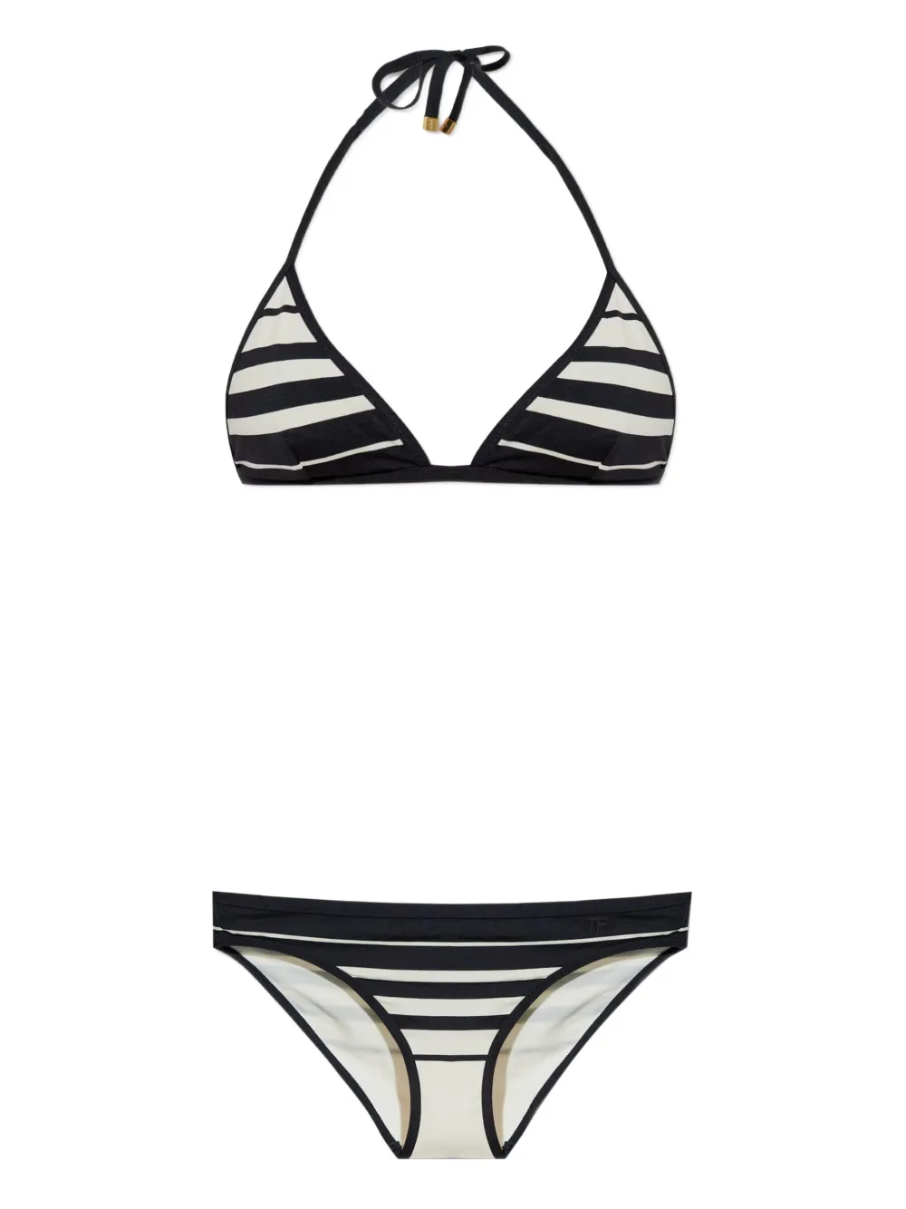 TOM FORD striped triangle-cup bikini - ブラック TOM FORD striped triangle-cup bikini - ブラック