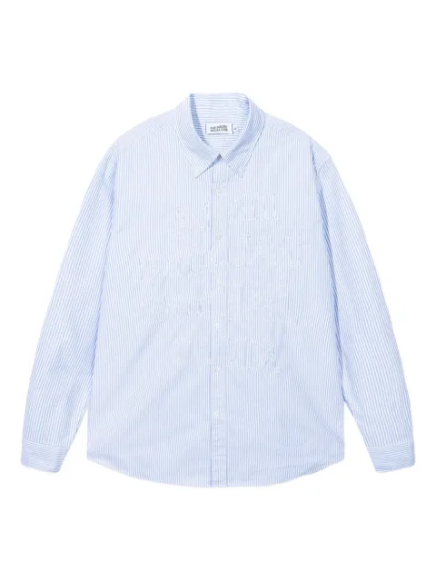 Anti Social Social Club camisa con botones y rayas estampadas
