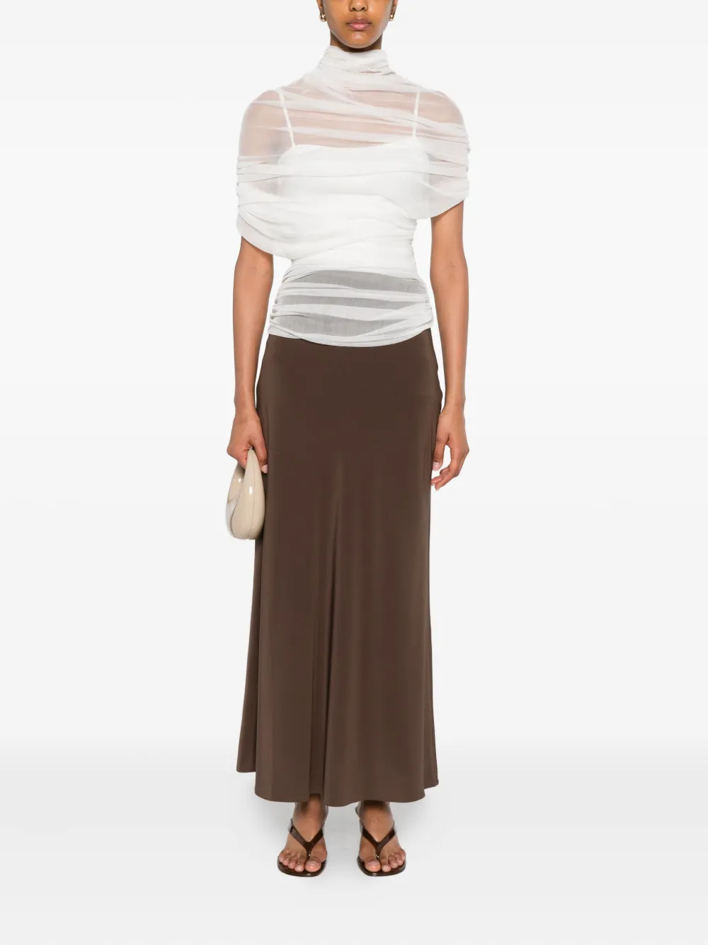 Christopher Esber blouse drapée à col montant | Blouses | Image 2