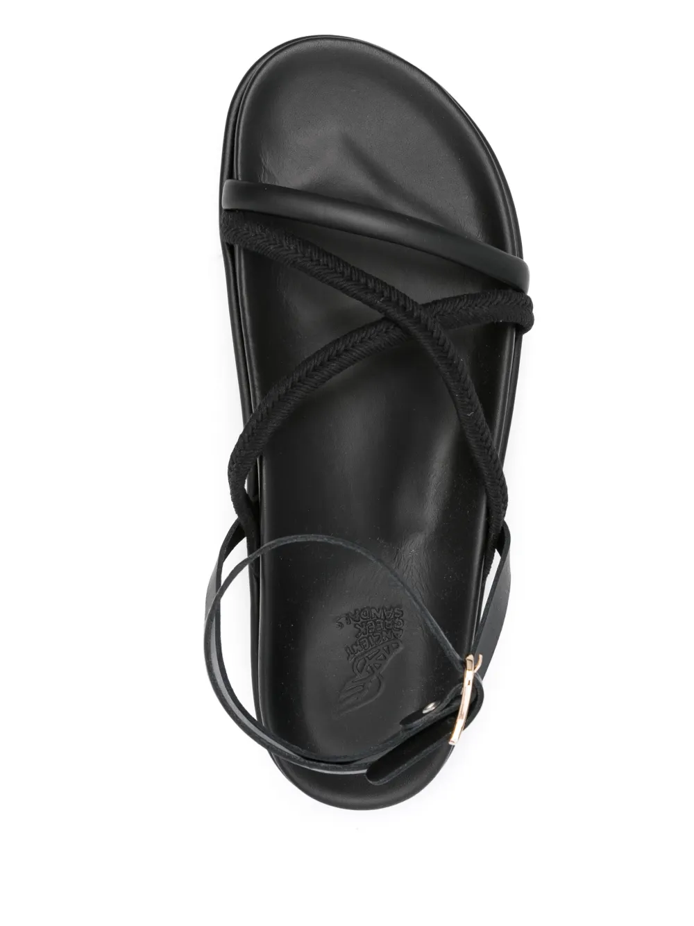 Ancient Greek Sandals 30 mm sandalen met plateauzool en gekruiste bandjes Zwart