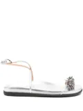 Ancient Greek Sandals bead-embellished ankle-strap sandals - Silver